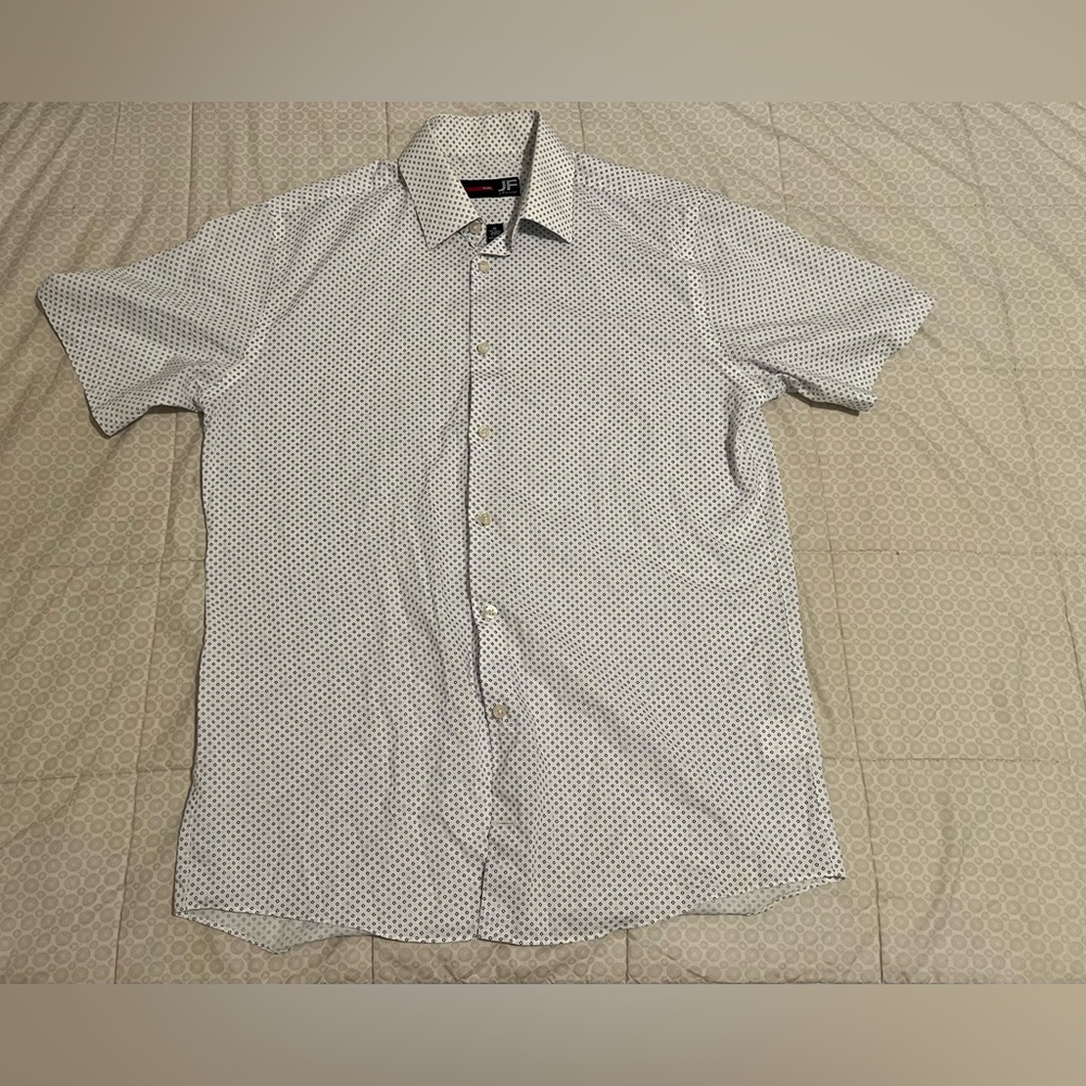 jf j.ferrar White and Black Patterned Casual Shirt